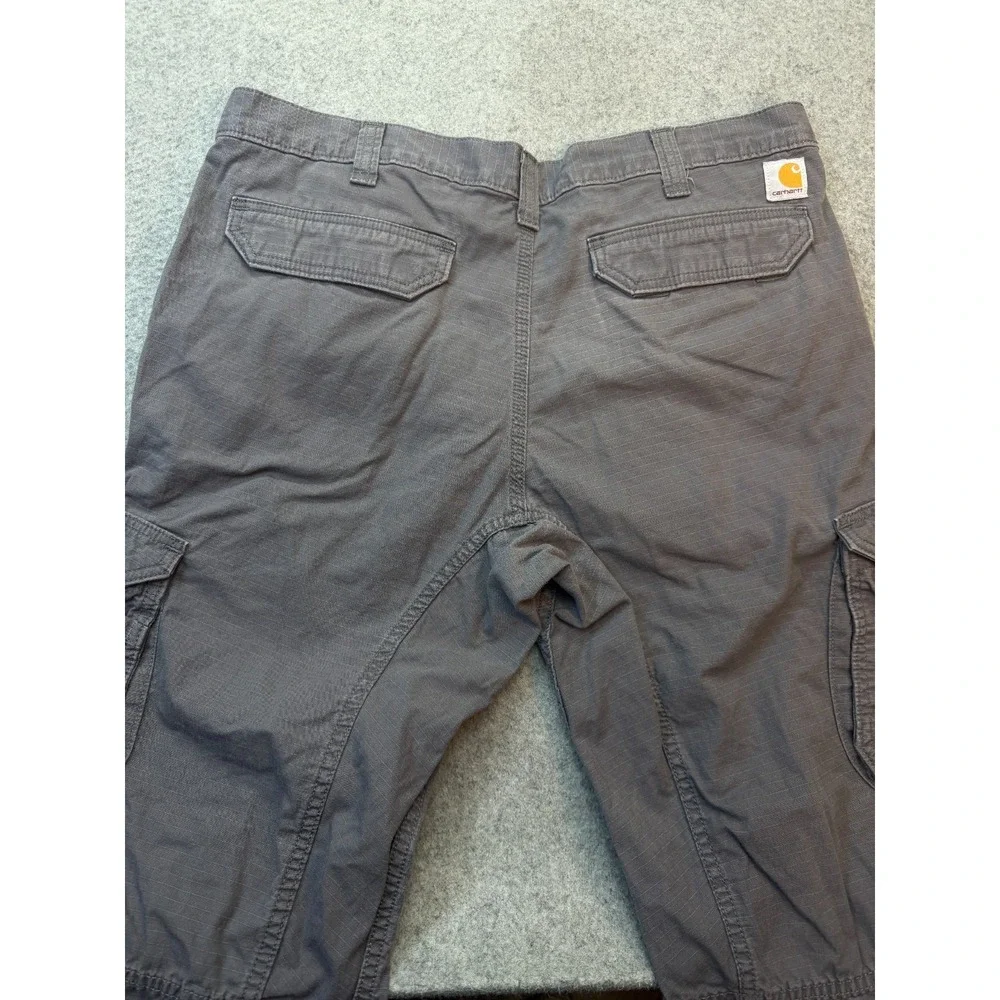 Carhartt Men Cargo Pants 38x29 Relaxed Fit Gray Force‎ Ripstop Workwear